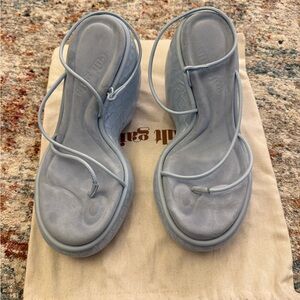 Cult Gaia Light Blue Strappy Sandals